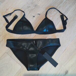 TRIANGL brand Neoprene swimsuit in shiny black - NWT Size S/M
